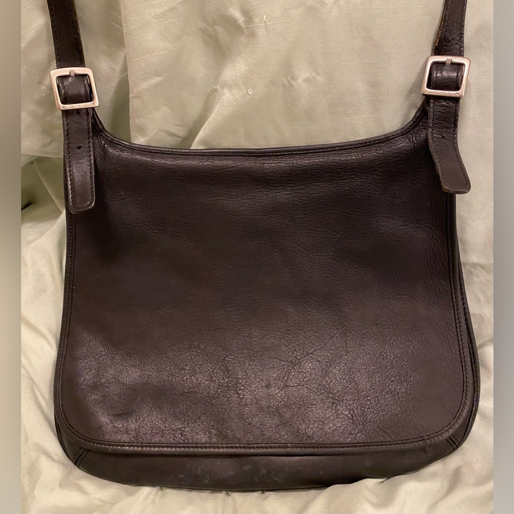 Vintage Coach 9134 Black Hippie Flap Saddle Crossbody Bag Costa Rica Purse